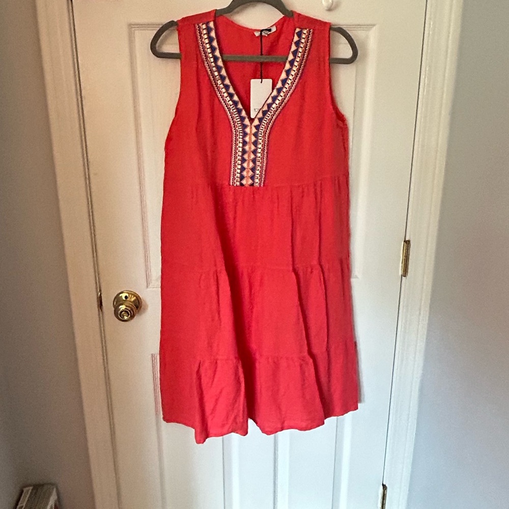 100%Linen Embroidered Dress - Picture 3 of 6